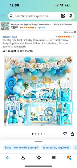 The Big One Surf One Year Old Kids Birthday Party Decorations Set New In Box 