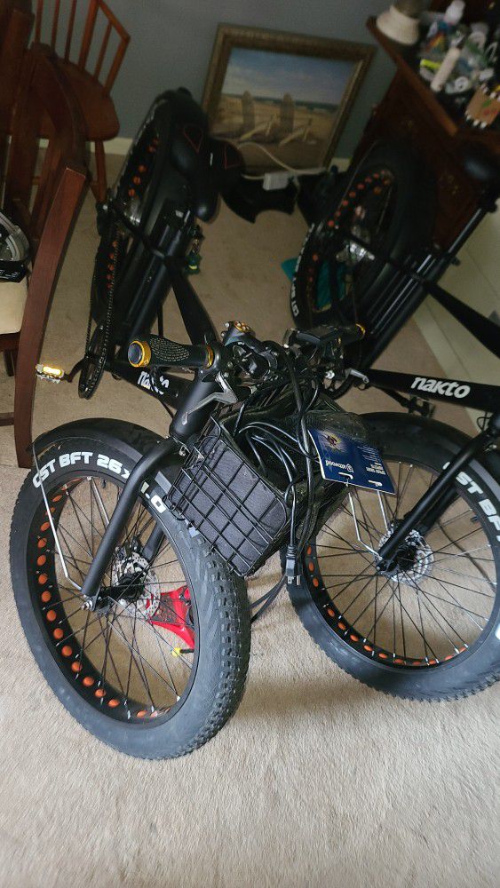2 Fat Tire  EBikes! Only 40 Miles And 100 Miles On Bikes. Basket Included.