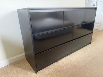 Black 7-Drawer Dresser – Wide Modern Storage Chest