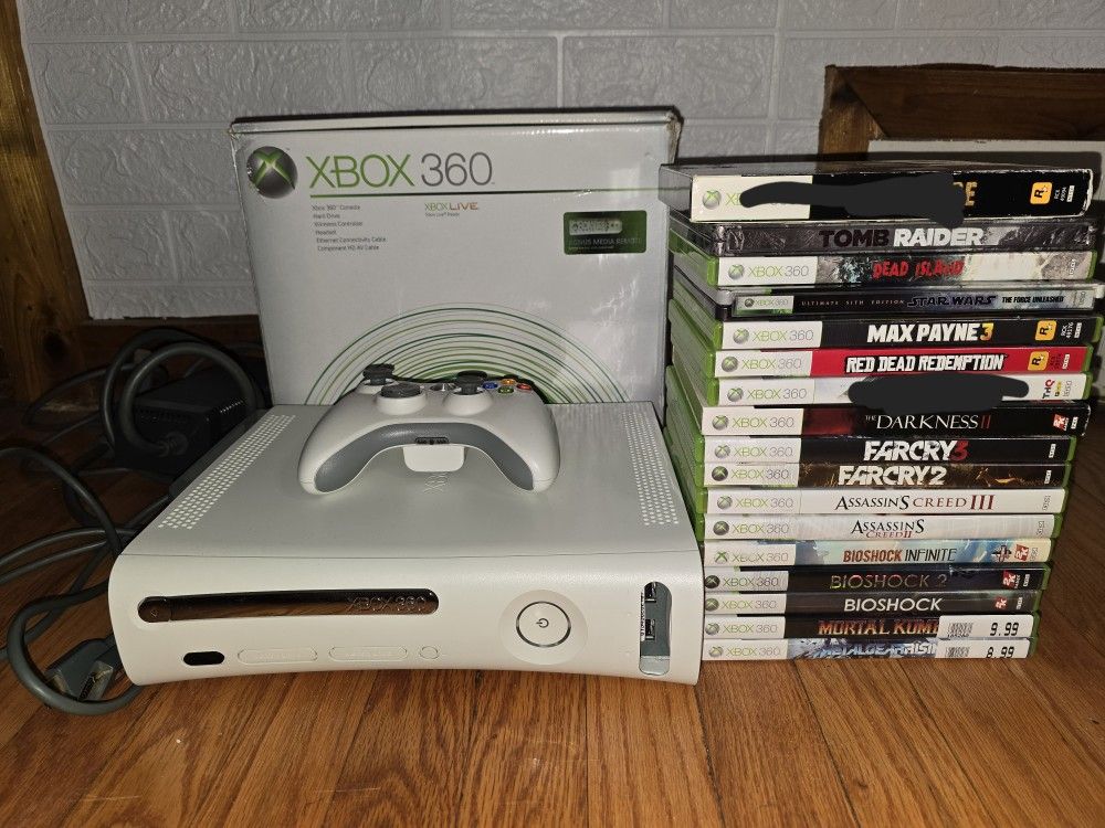 Xbox 360 60gb console with 15 games