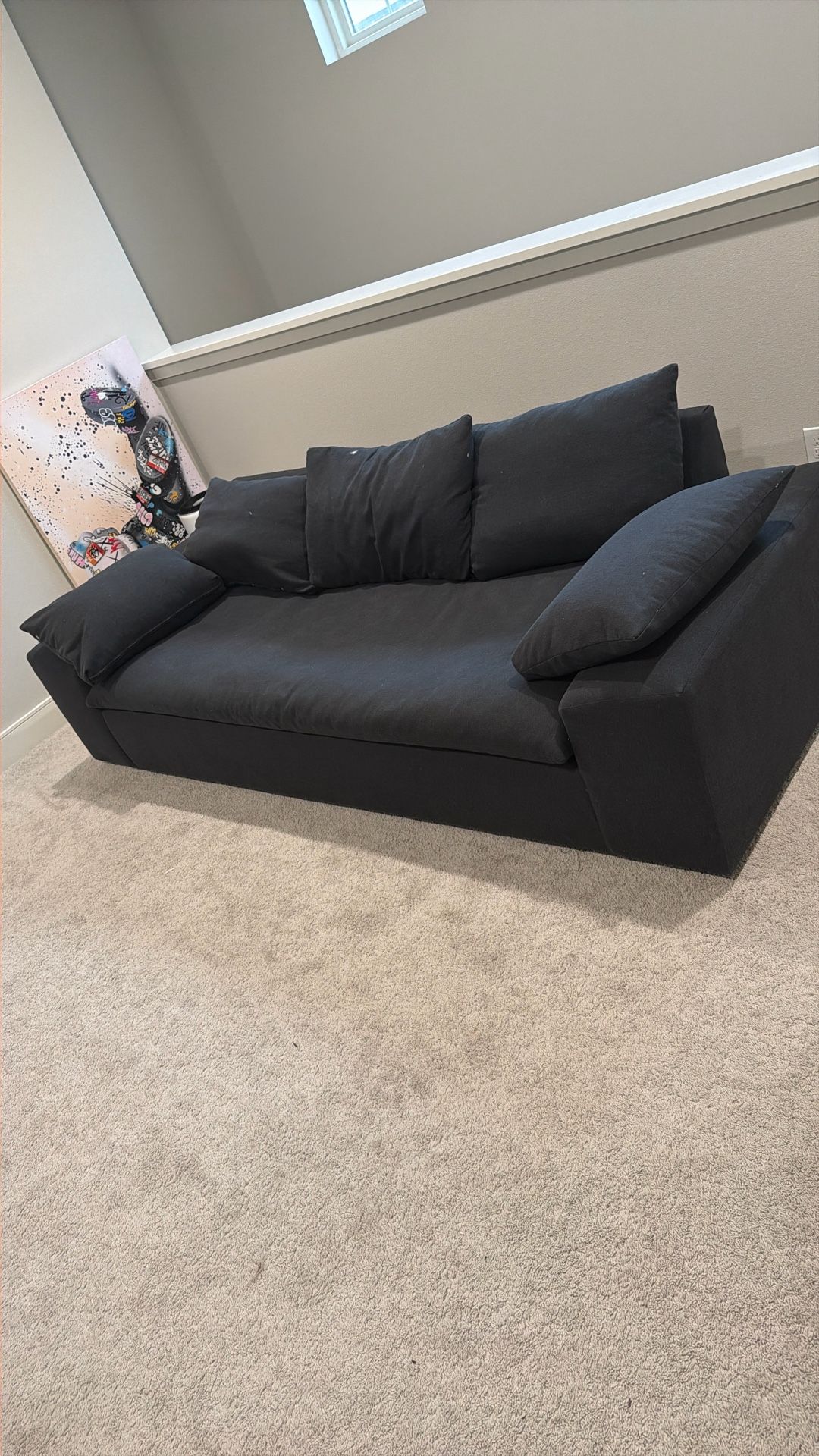 crate And Barrel 100” Algora Couch With Pull Out Bed