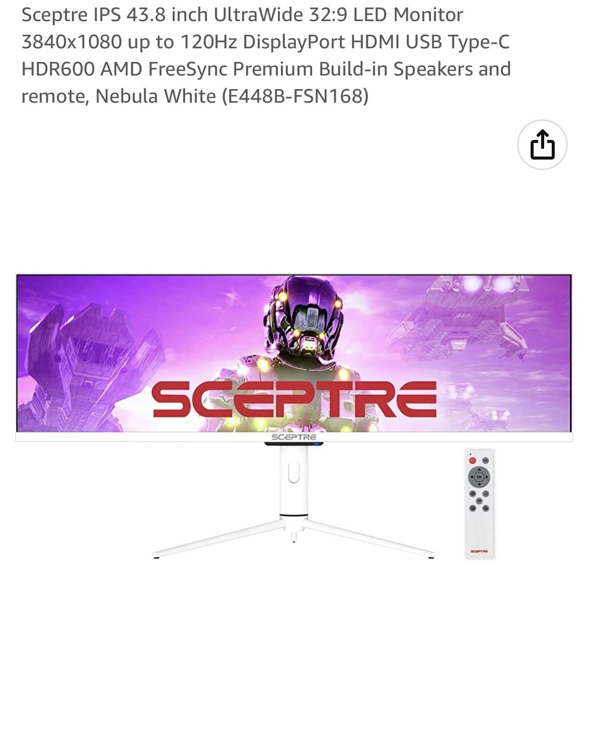 Sceptre 43.8 Ultra wide Monitor