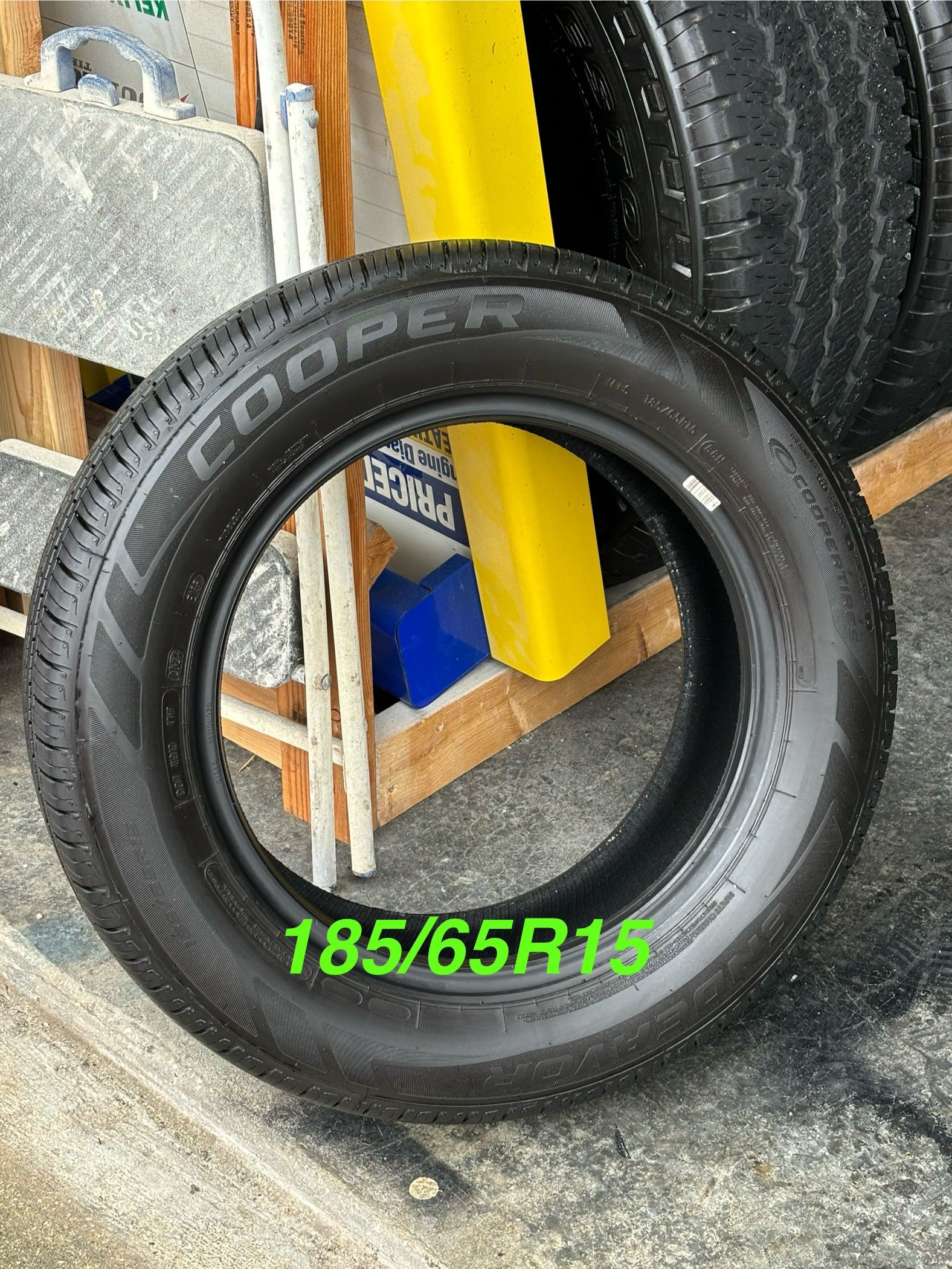I Used Tire Cooper Endeaver 185/65R15 Like New. Tire has less than 100 miles on it. No Repairs, plugs or patches.