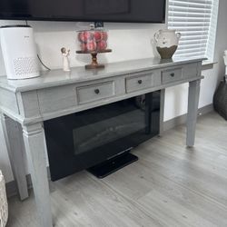 Gray Farmhouse Console Table 