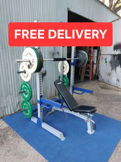 Pro HR600 Fitness Gear Squat rack / gym / gymnasio / Olympic Weight Plates / pesas / bench press / Power Rack / Fitness
