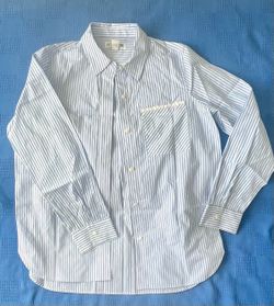 FOR NOW The White Whale Button Down in Blue Stripe M
