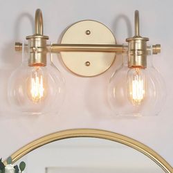 Modern Gold 2-Light Vanity Light Fixture