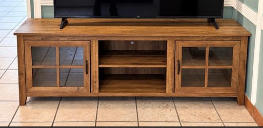 TV Stand Solid wood with Glass Doors 70inch