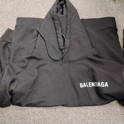 Balenciaga Black Logo Hoodie Size Small