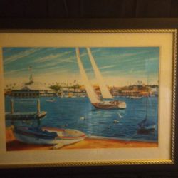 Oversized Newport Beach / Balboa Island Coastal Wall Art – Framed  $165 (Open to Offers)