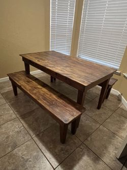 Picnic style dining table
