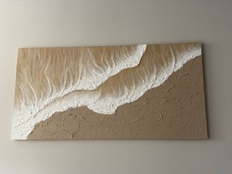 Textured Abstract Beach Wave Wall Art