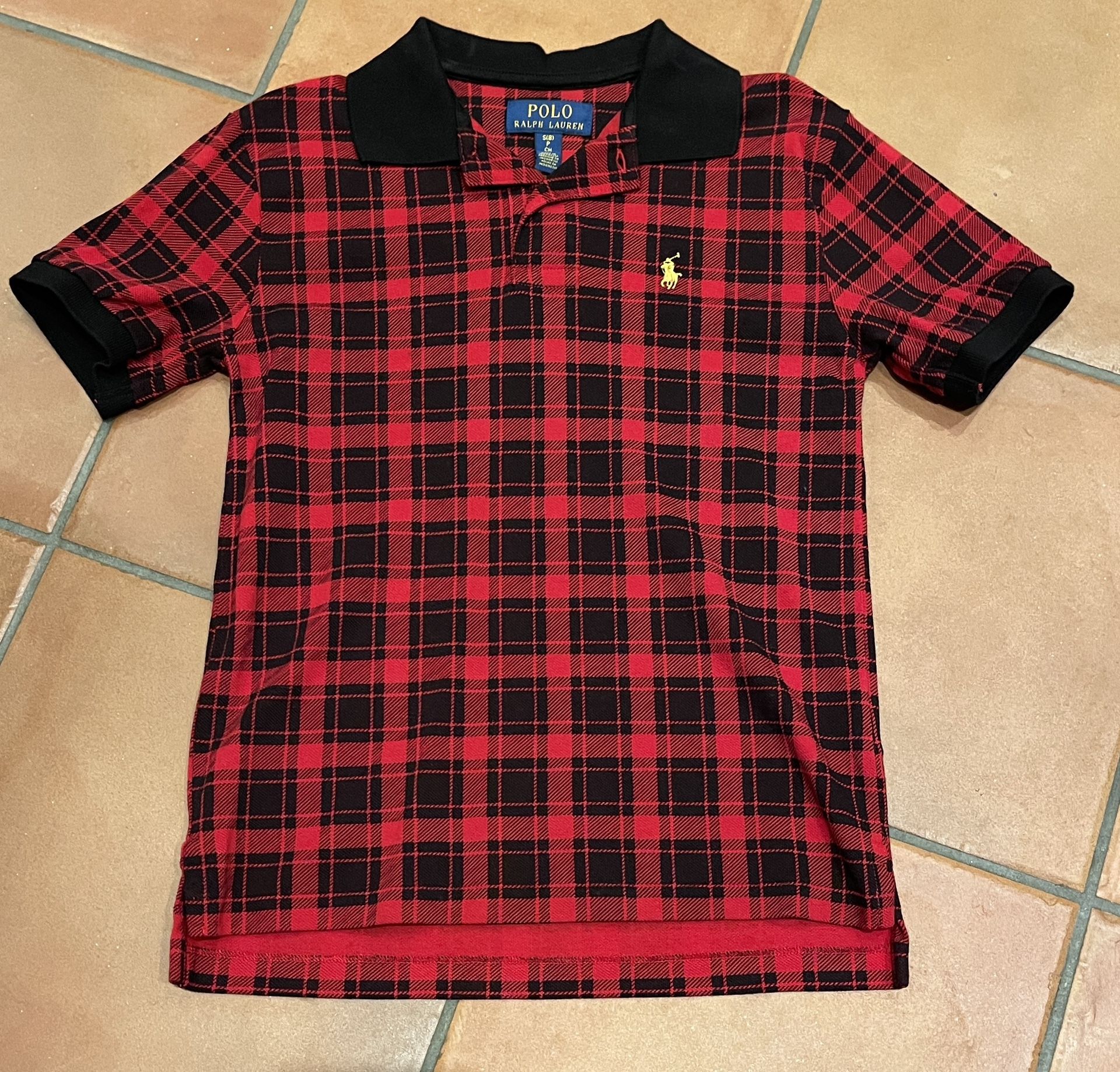 Polo Ralph Lauren Black And Red Boys Holiday Shirt Size 8