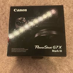 Canon Powershot G7X Mark 3 Black iii New 