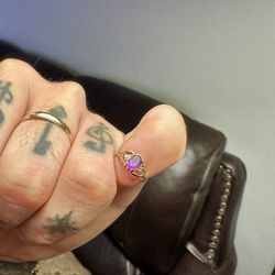 Awesome 👏🏼!! Genuine Amethyst Kids Ring Set In Solid 14k Gold !!