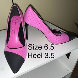 Pink And Black Pump Heels