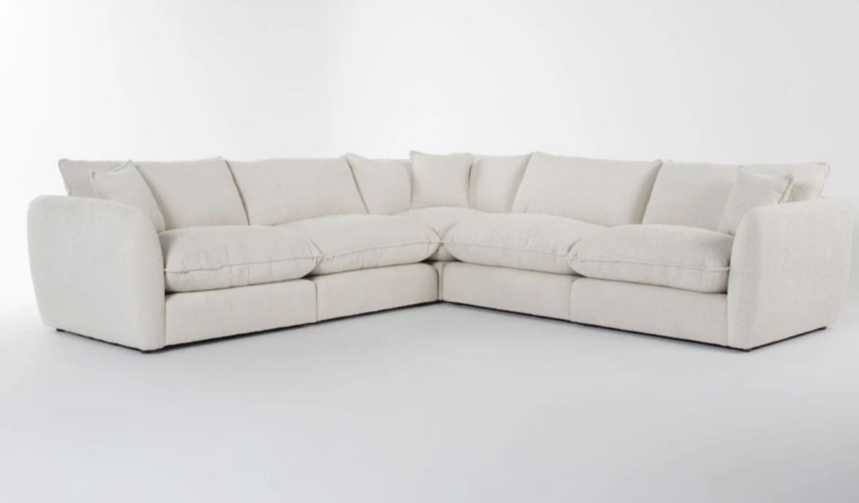 BEAUTIFUL OFF WHITE L-SHAPED SECTIONAL