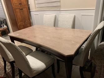 Marble table and 6 chairs