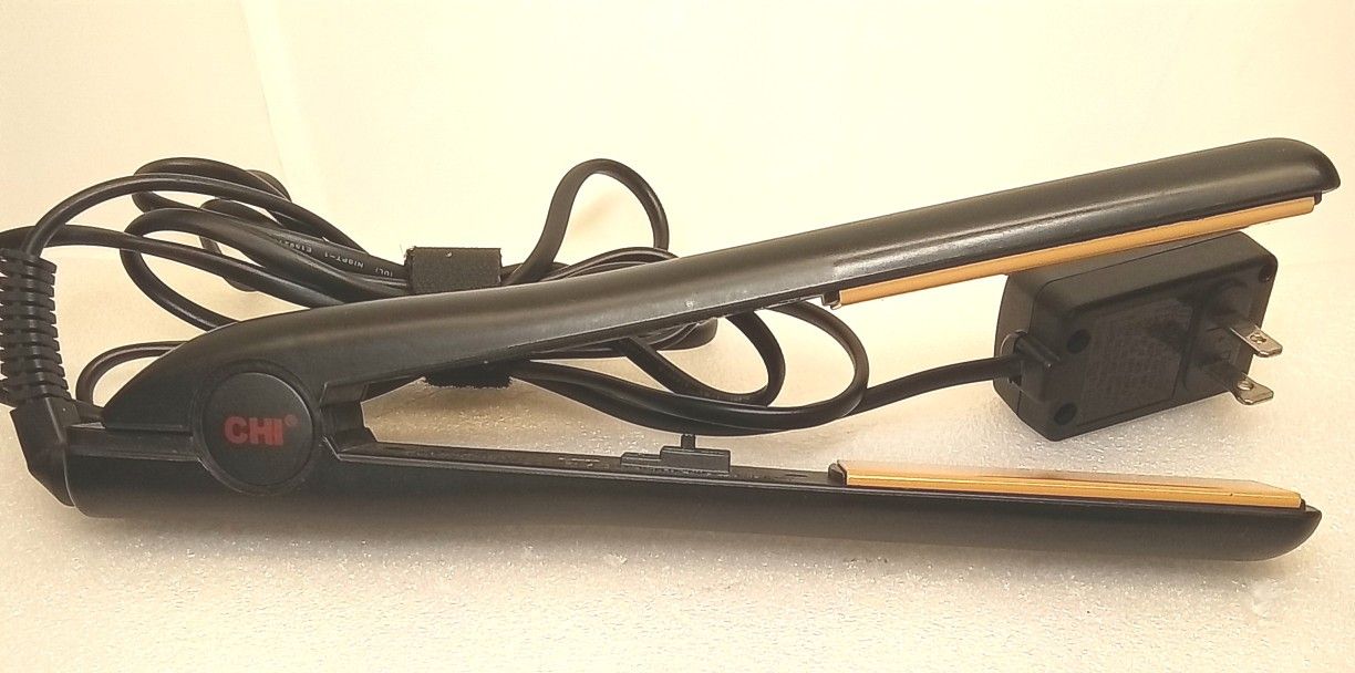 CHI Original Ceramic Hair Straightening Flat Iron 1" Plates - Black Model GF1001
