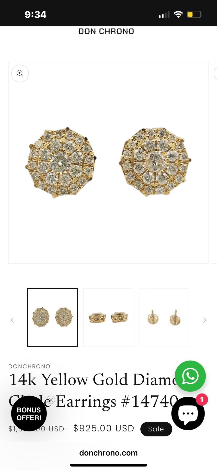 14K Real Yellow Gold Earrings LOWEST450