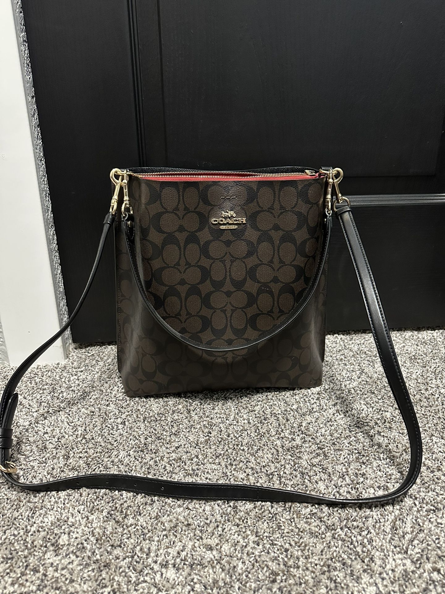 Brown And black Coach Bag