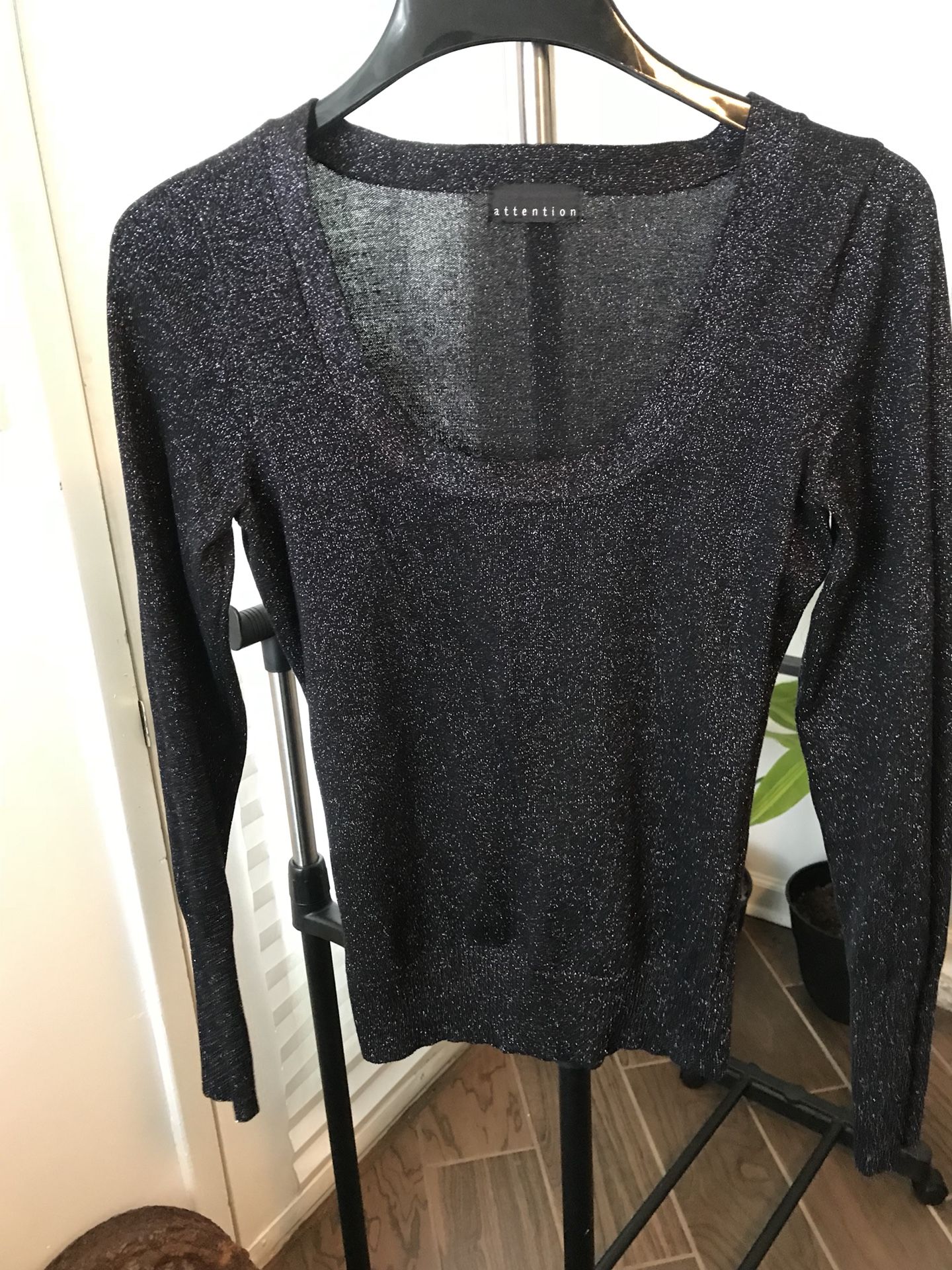 Black and silver speckled sweater