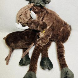 20” IKEA Plush Moose Elk Strova Plush + Kohls Baby Moose