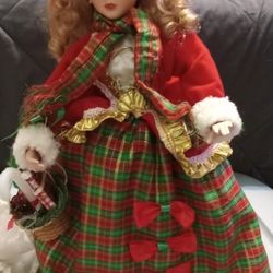 Jane L Dolan Porcelain Christmas Doll