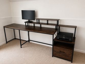 Largue modular Desk with Shelves & Storage Drawer