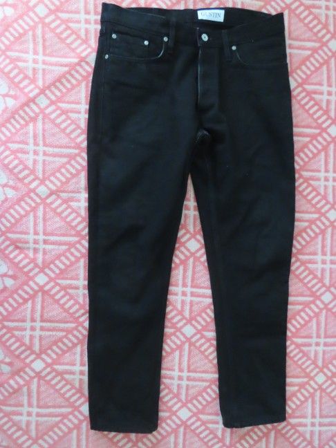 Gustin Black Selvedge Redline Skinny Denim Jeans 35 Raw (34x28.5) altered