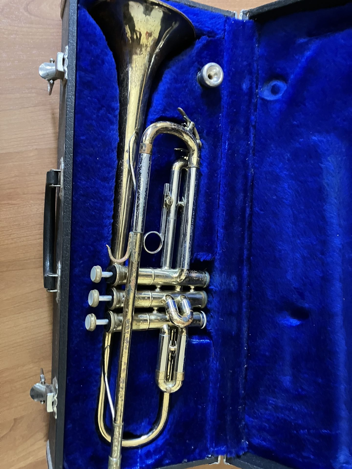 Old trumpet has scratches