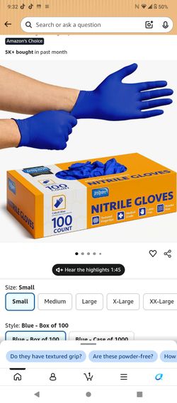 Inspire nitrile gloves 100 blue small