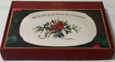 Lenox Winter Greetings Serving Tray All Roads Lead Home At Christmas