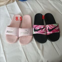 Puma and Nike women's slide Sandals (15 both)