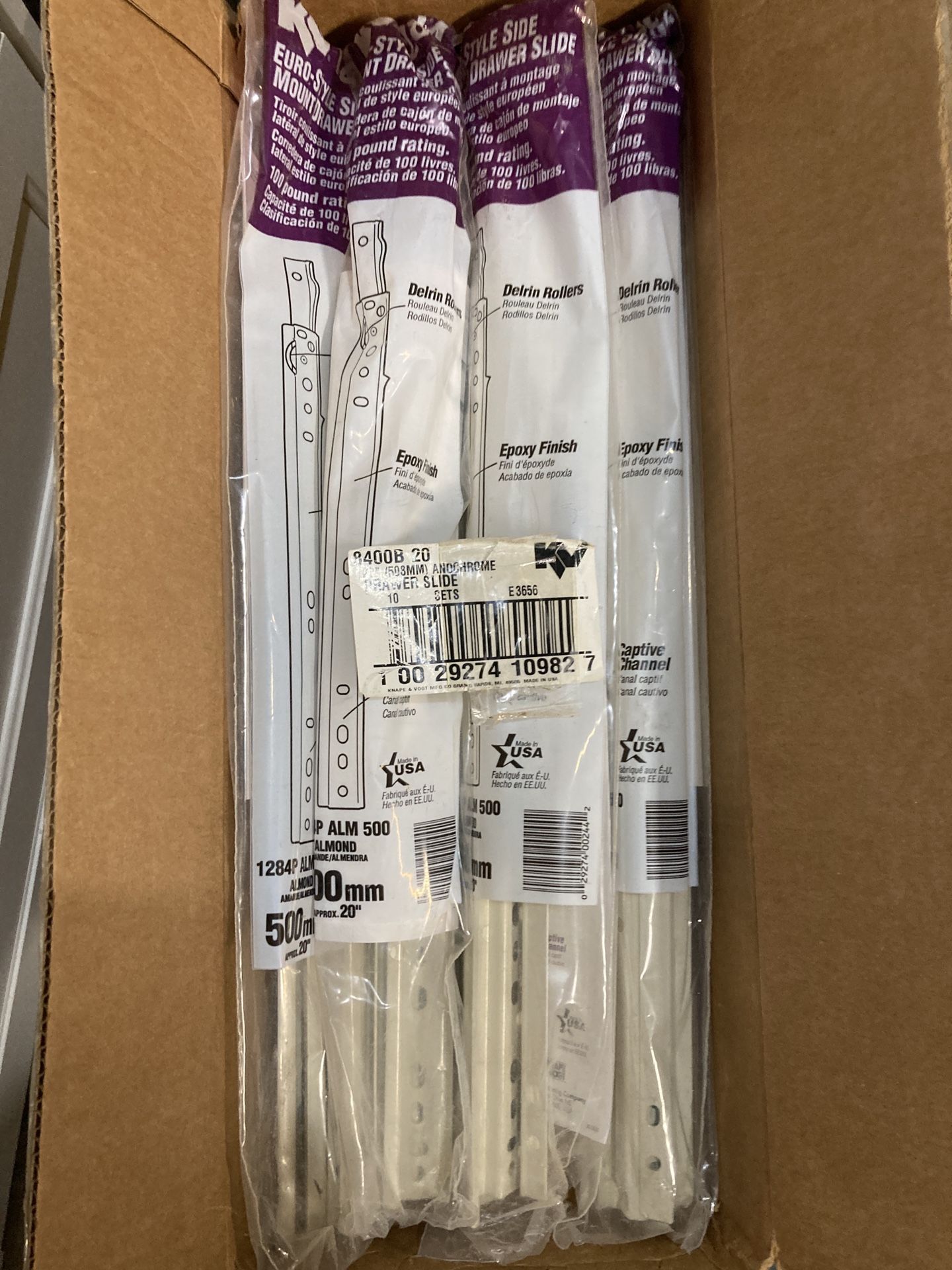 20”Euro Style Drawer Slides Kit 4 Brand New