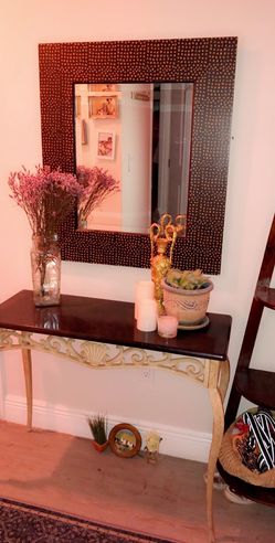 Sofa/ entryway table black marble