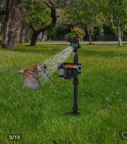 New solar motion activated humane animal repellant sprinkler
