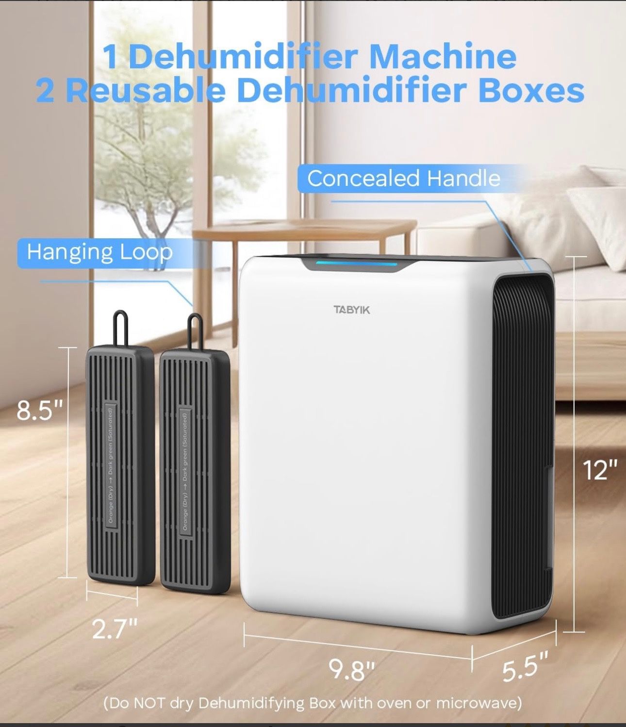 Dehumidifiers for Home, 101oz Dehumidifier & 2pack Reusable Dehumidifying Boxes - Auto Shut Off Auto Defrost Quiet Dehumidifiers for Bathroom Room War