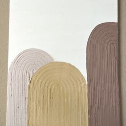 Textured Acrylic Art Wall Home Decor Neutral Colors On Canvas 16”x20”