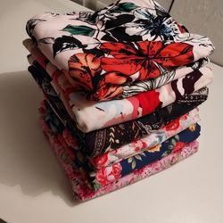 Floral Stretch Fabric Lot (Read Description)