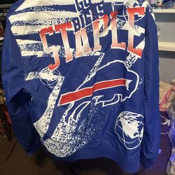 Men's Buffalo Bills NFL x Staple Blue Reversible Core Jacket size