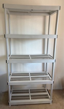 HDX 36” x 72” 5-Tiered Ventilated Plastic Storage Shelving Unit w/ Raised Feet and Tool-Free Assembly