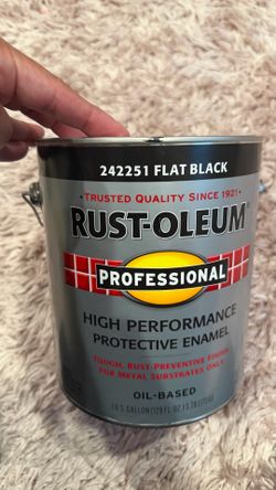 Rust-oleum flat black paint. Gallon