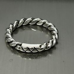 925 Sterling Silver Twisted Ring Size 8