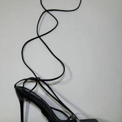 Black Lace-Up Heels