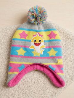 Baby Shark Kids Winter Pom Beanie Hat
