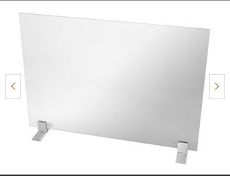 Barton 36 in. x 26 in. Single-Panel Freestanding Tempered Glass Fireplace Screen