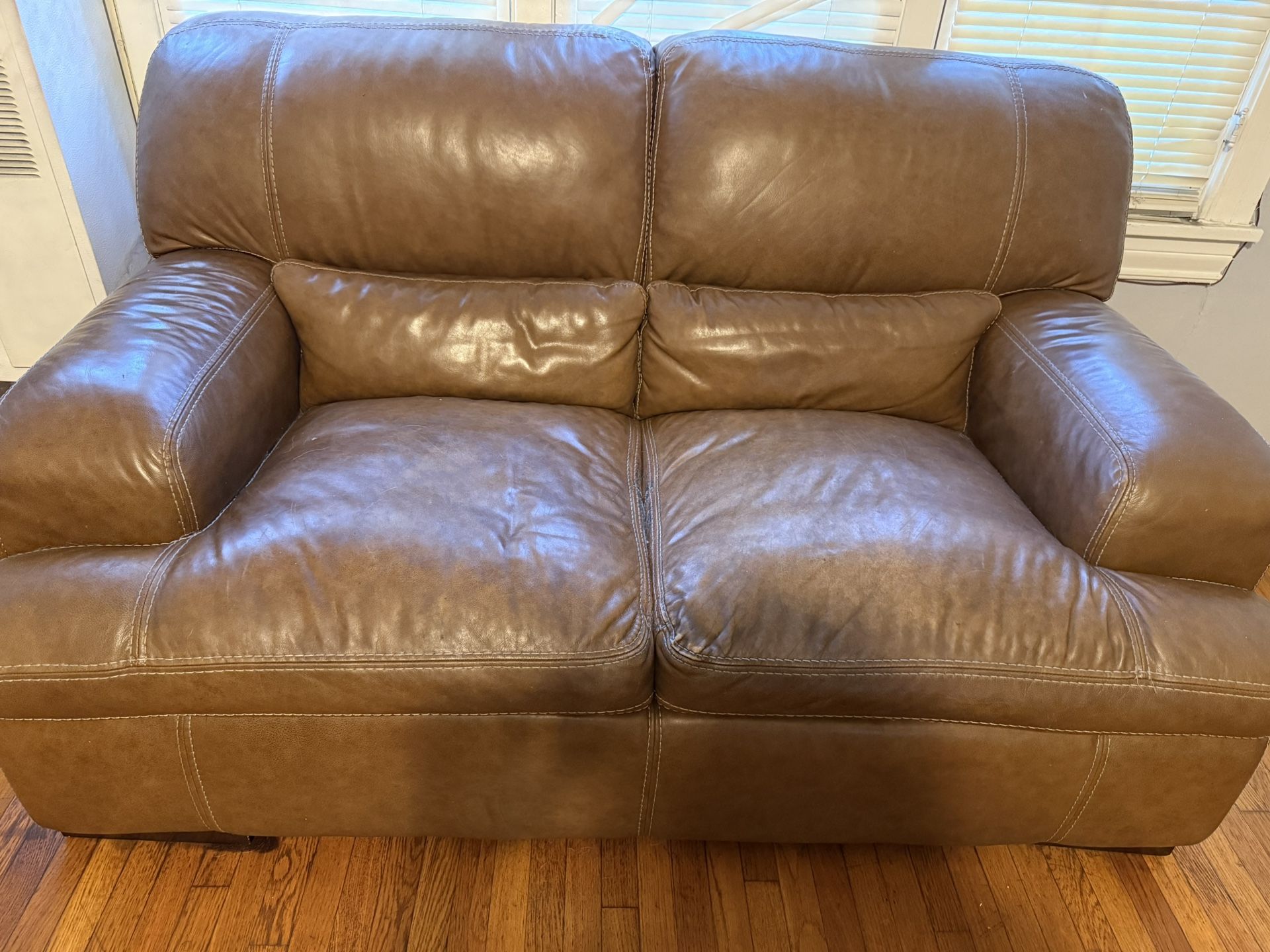 Ashley Leather Loveseat 