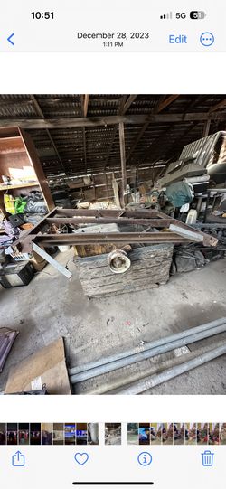 trailer Frame with Rims And Tongue Hitch