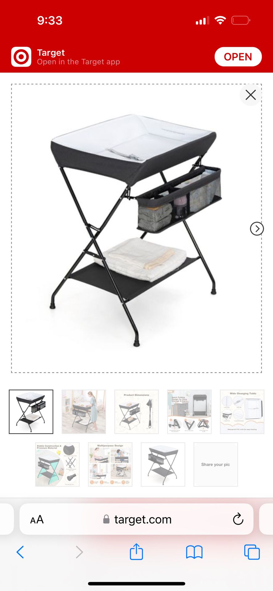 Folding Changing Table